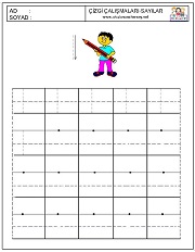 okul öncesi 5 sayısı çizgi çalışması